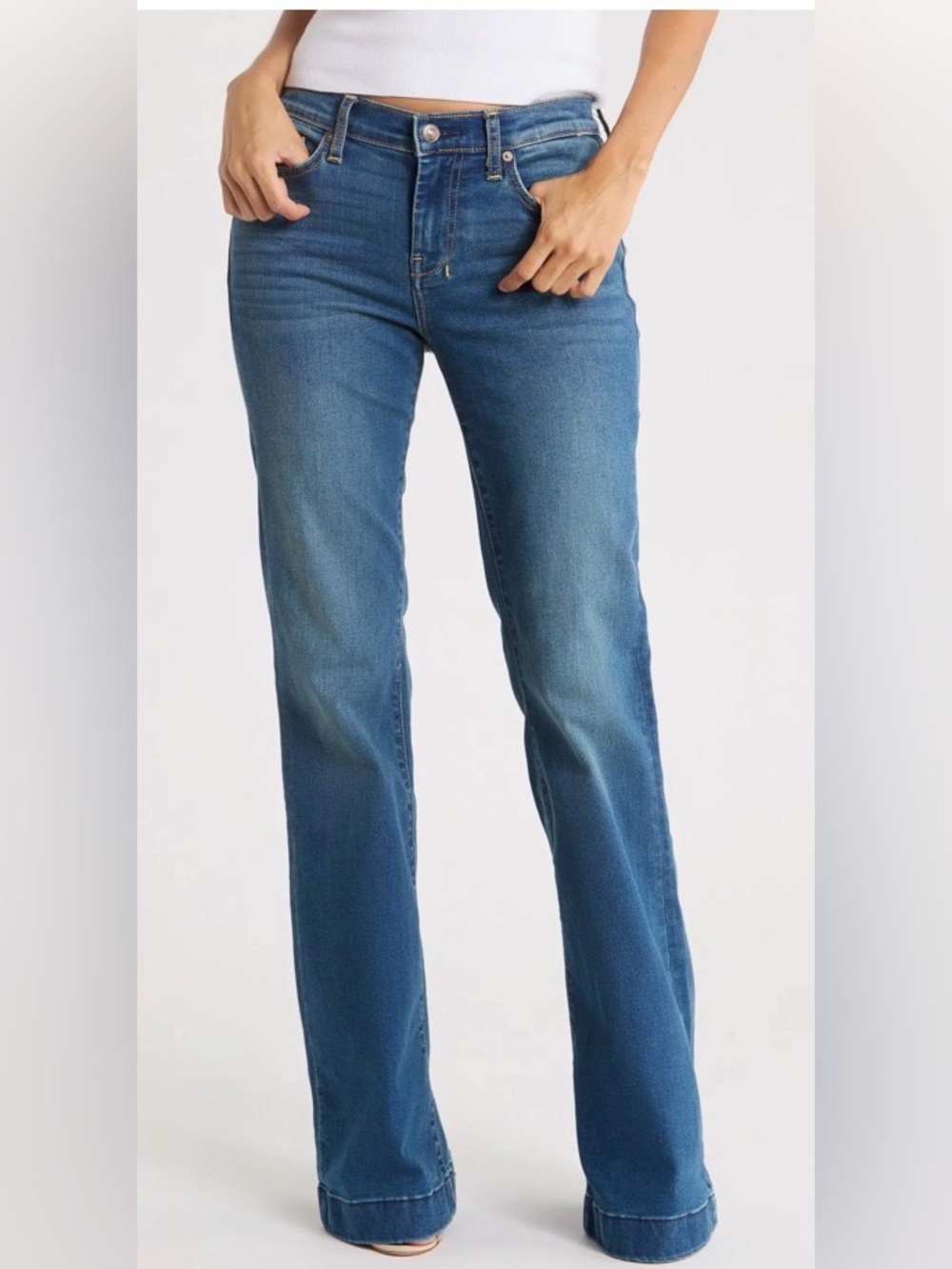 NWT  7 For All Mankind Dojo Flare Jeans in Authentic Blue Malmo size 27 $238